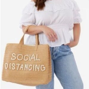 BTB Los Angeles Social Distancing Straw Tote